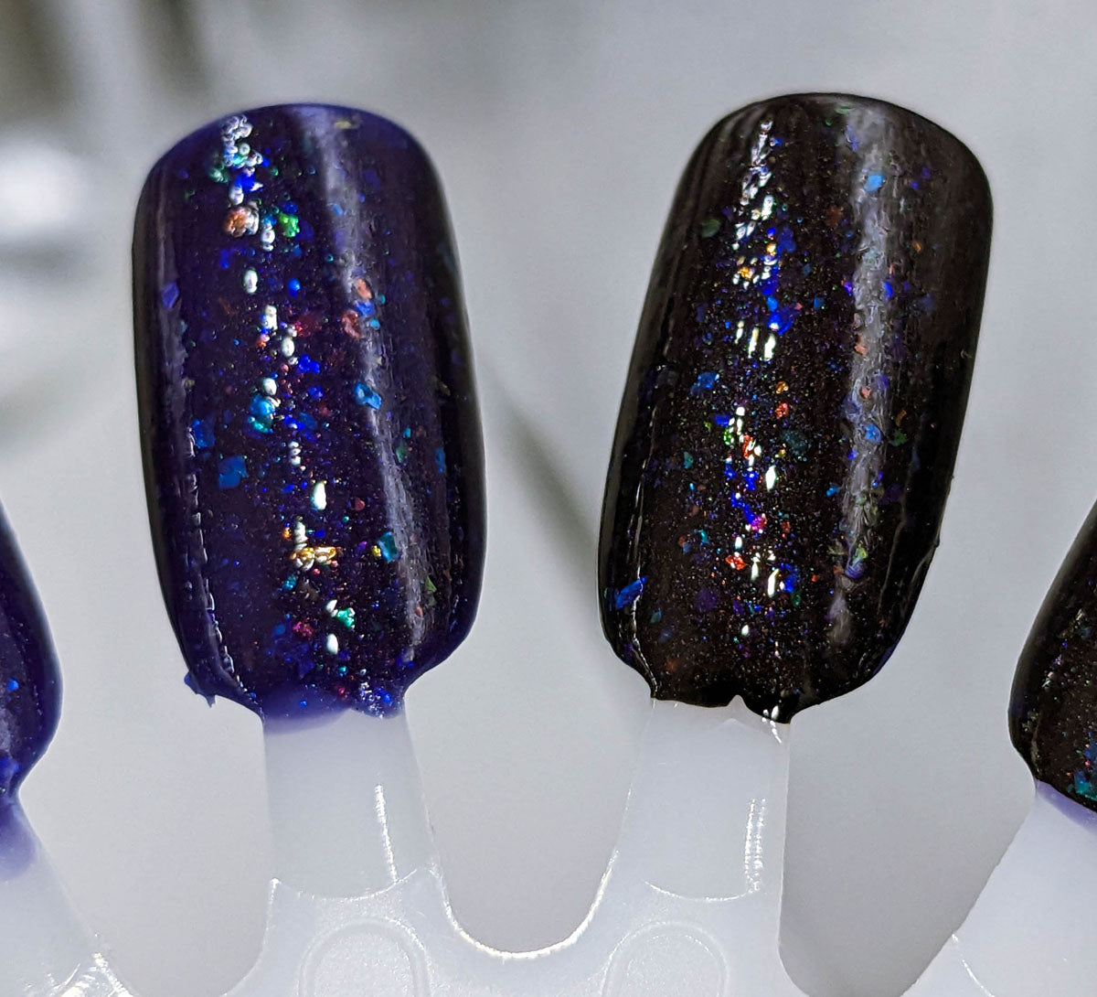 Intergalactic - dark blue/purple with all the UP (og 'unicorn pee') flakies and shimmers