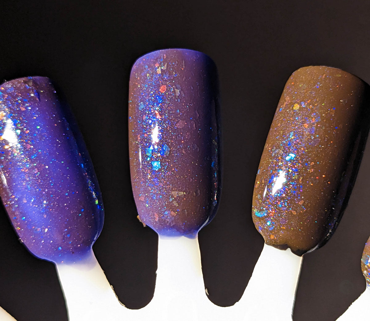 Intergalactic - dark blue/purple with all the UP (og 'unicorn pee') flakies and shimmers