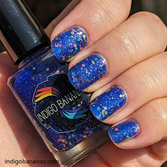 A Peaceful Blue Hole - blue neon glitter - UV reactive