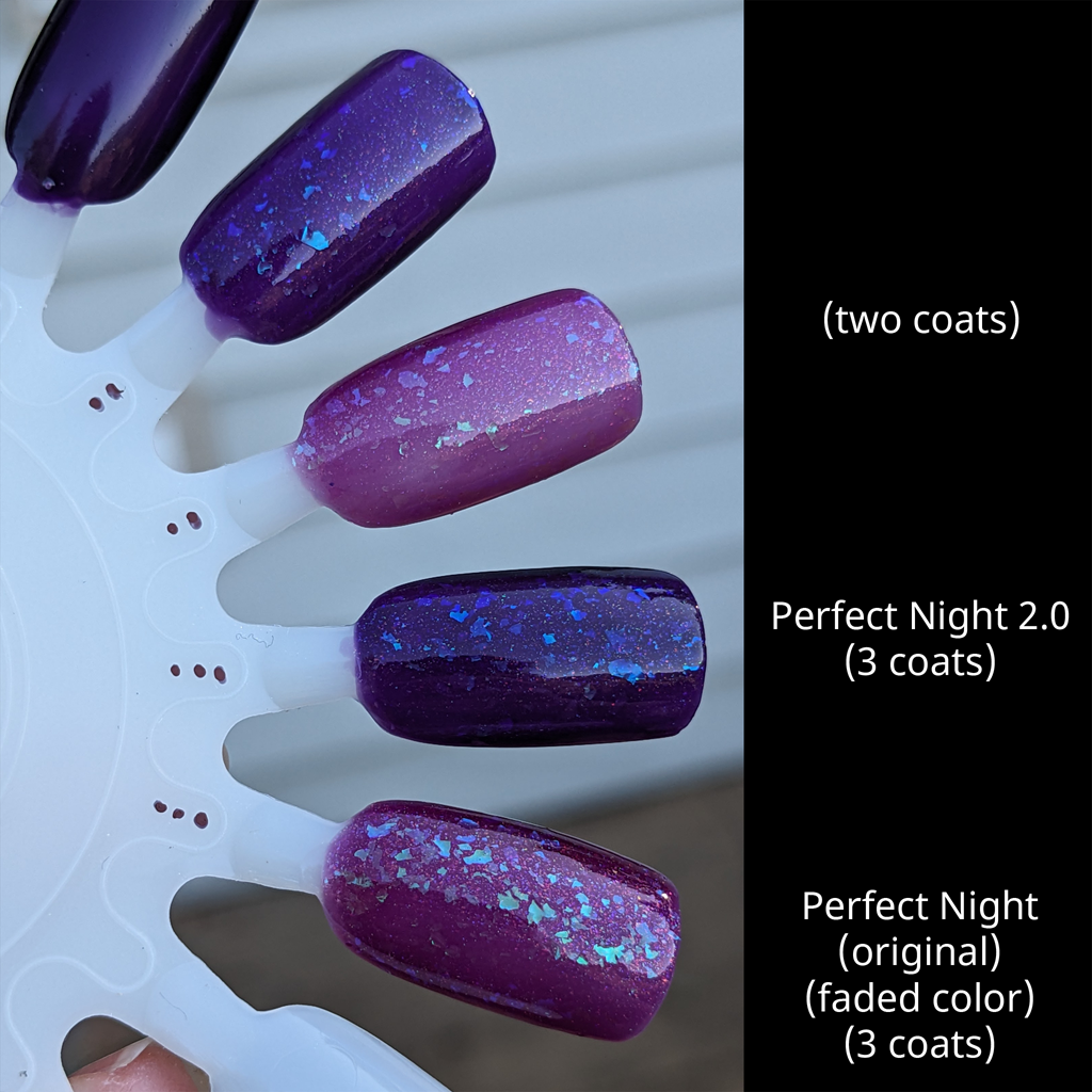 Perfect Night (for Mystery & Horror) 2.0 & OLD- OG UP - red-purple w/ aqua/blue colorshifting flakies & shimmer