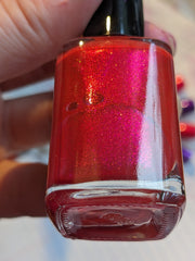 The Fire Will Not Consume Us - Red w/ Pink to Gold Aurora shimmer