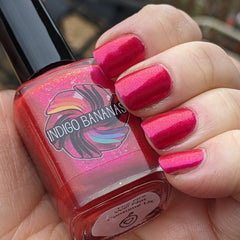 The Fire Will Not Consume Us - Red w/ Pink to Gold Aurora shimmer