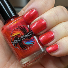 The Fire Will Not Consume Us - Red w/ Pink to Gold Aurora shimmer