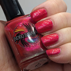 The Fire Will Not Consume Us - Red w/ Pink to Gold Aurora shimmer