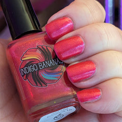 The Fire Will Not Consume Us - Red w/ Pink to Gold Aurora shimmer
