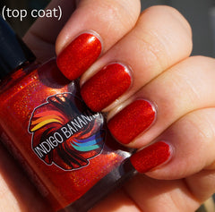 Volcanic Corruption - bright red linear holographic