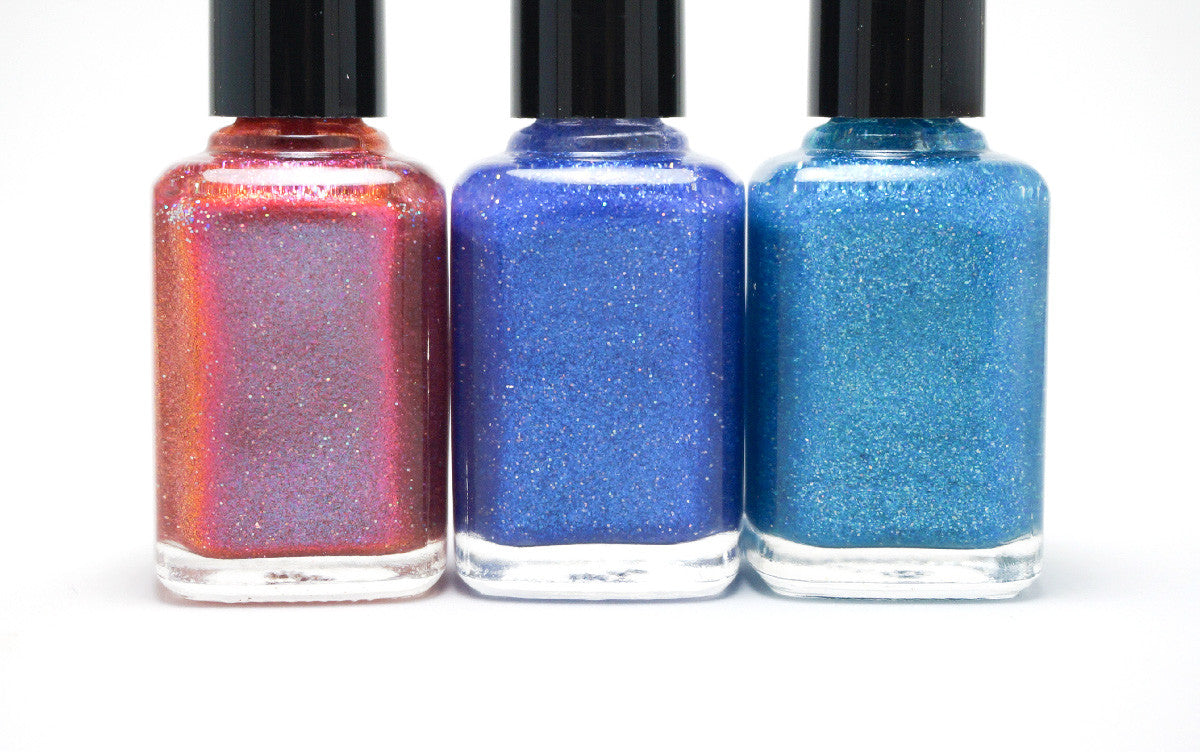 Abby Normal - lavender/pink/orange glass fleck multichrome - GLOWS BLUE