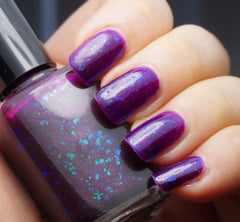 Perfect Night (for Mystery & Horror) 2.0 & OLD- OG UP - red-purple w/ aqua/blue colorshifting flakies & shimmer