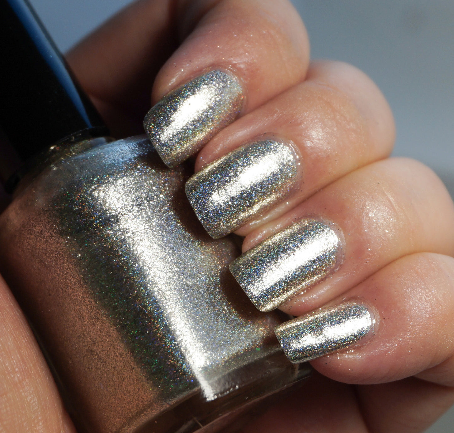 Bridal Veil - real silver flakie & linear holographic