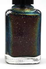 Where the Mountains Meet the Sea - brown/plum/inky blue multichrome linear holographic w/ flakies