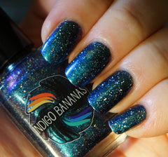Nature of Your Reality - teal/bright green-blue multichrome linear holographic w/ flakies