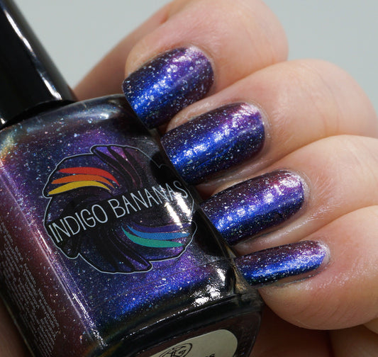 What Dreams May Come - dark blue multichrome linear holographic w/ flakies