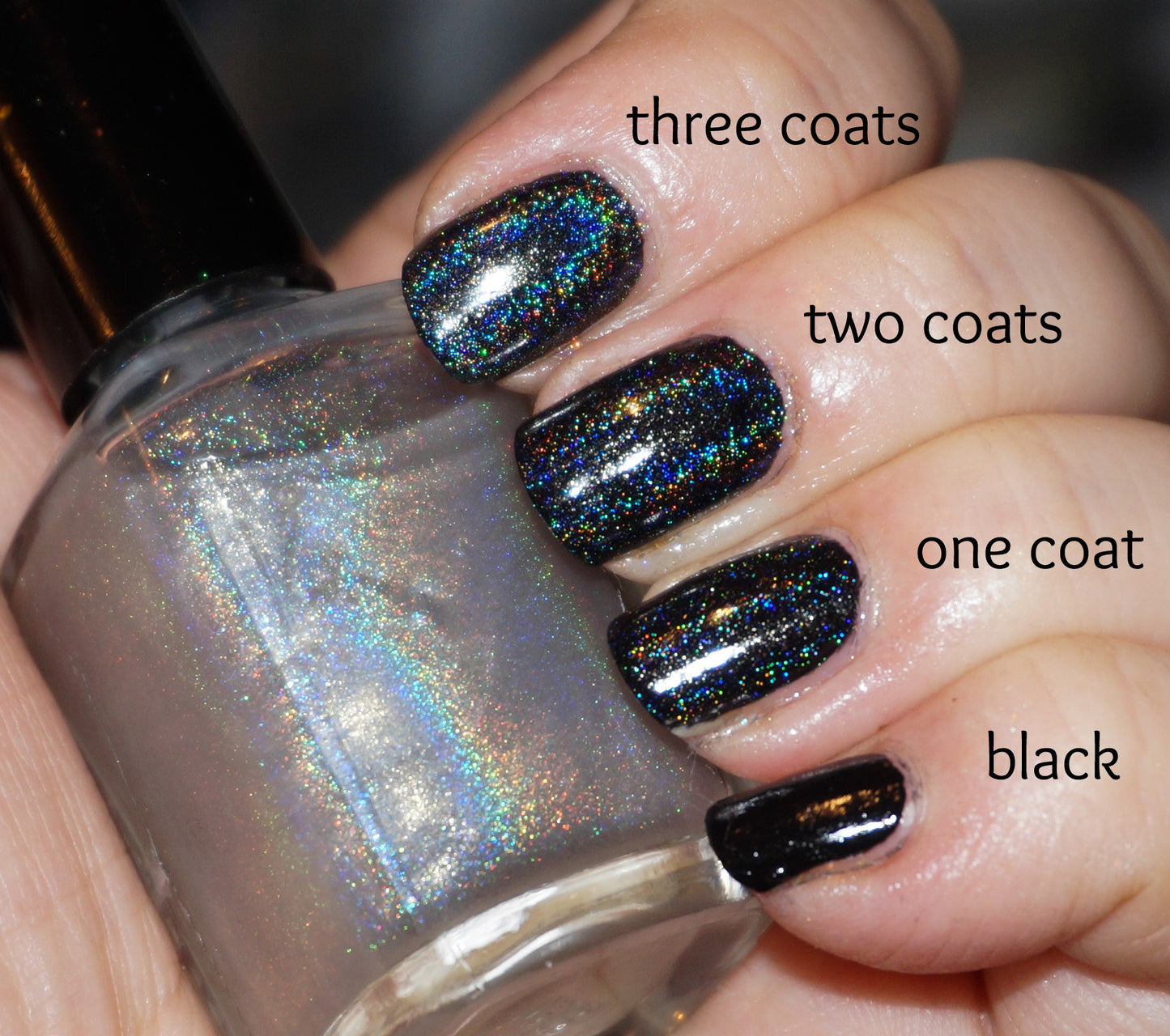 Rainbow All the Things! linear holographic top coat (less grey)
