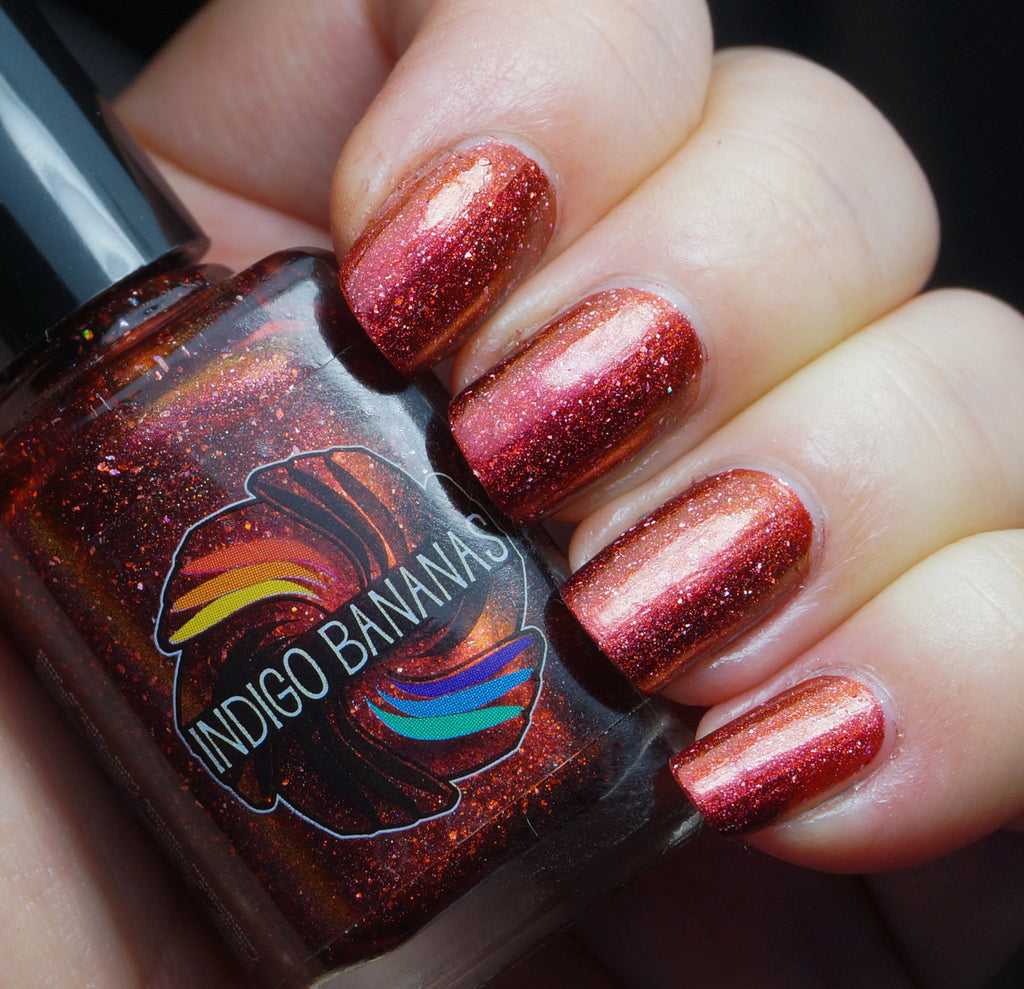 Great Beasts Once Roamed This World - orange red multichrome linear holographic w/ flakies