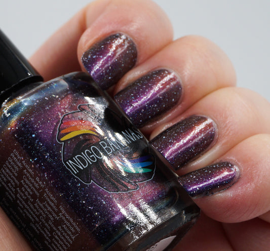 They Became Music - dark plum purple multichrome linear holographic w/ flakies