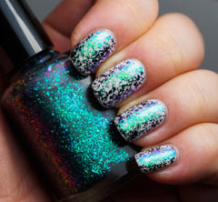 Sea Quake - green/teal/purple/magenta mega chrome flakie