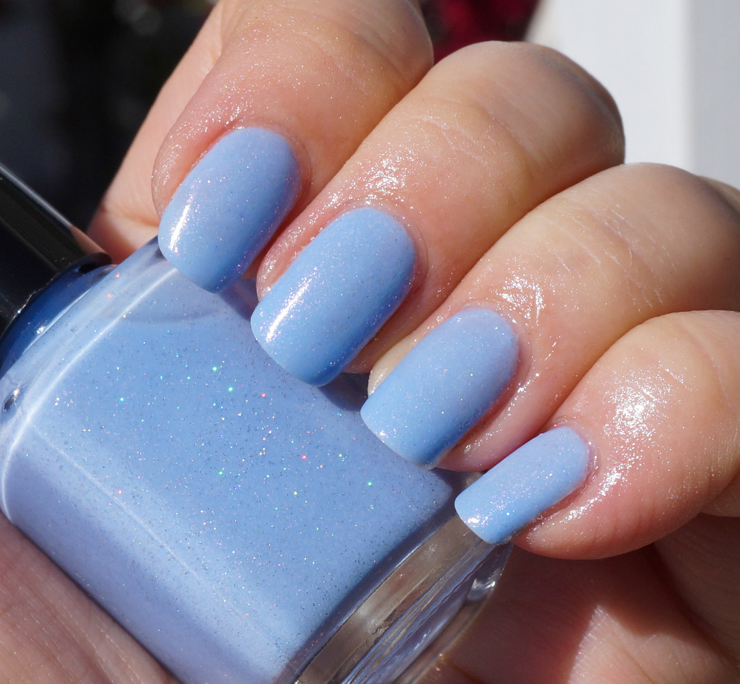 Little Fluffy Clouds - light blue w/ glass fleck shimmer