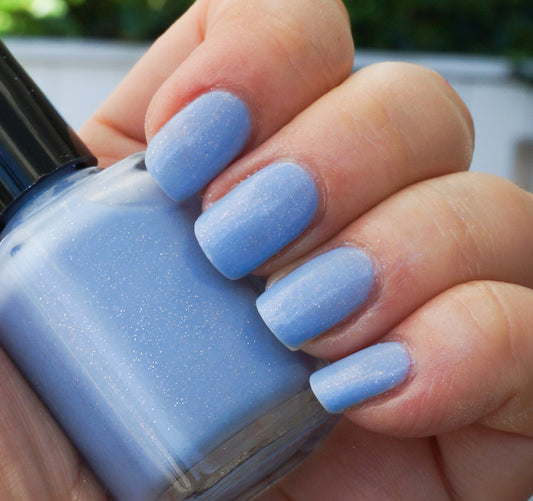 Little Fluffy Clouds - light blue w/ glass fleck shimmer