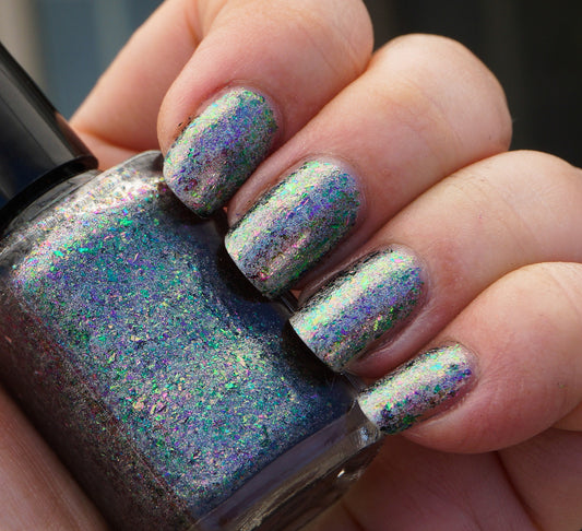 Watercolor Memories (HOLO) - pink-beige/green mega chrome flakie