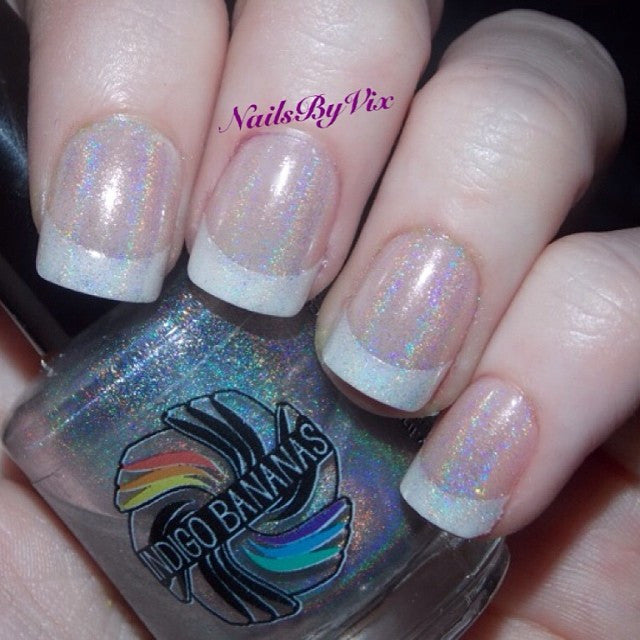 Holographic Top Coat Nail Polish GLASS SLIPPER Linear Holographic
