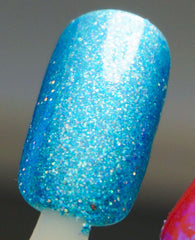 Walk this Way - teal glass fleck glow in the dark - GLOWS GREEN