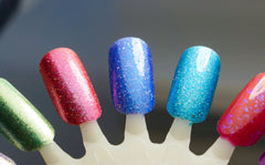 Roll in Ze Hay - indigo glass fleck glow in the dark - GLOWS TEAL