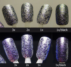 Rez - grey & black glitter, purple duochrome base