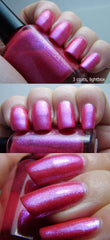 Twice as Bright - hot pink, blue glass fleck duochrome shimmer