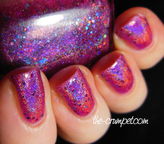 Hot Ice Creams for Cold Days  - fuchsia/pink linear holographic & glitter